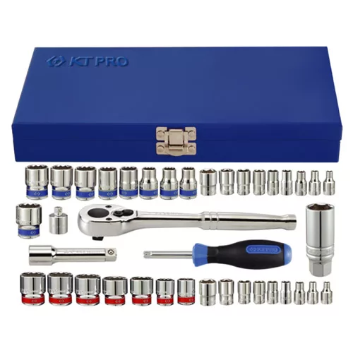 1/4" Drive & 3/8" Drive 39 Piece Socket Set SAE & Metric 6 Poin