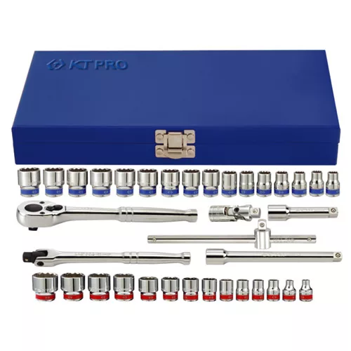 3/8" Drive 36 Piece Socket Set SAE & Metric 12 Point
