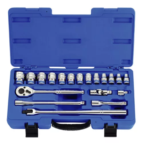 1/2" Drive 19 Piece Socket Set Metric 6 Point