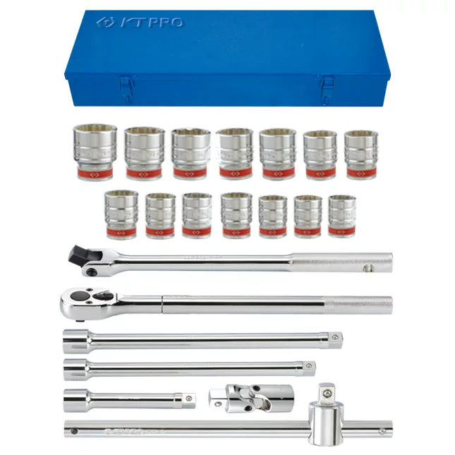 3/4" Drive 21 Piece Socket Set Fractional SAE 12 Point
