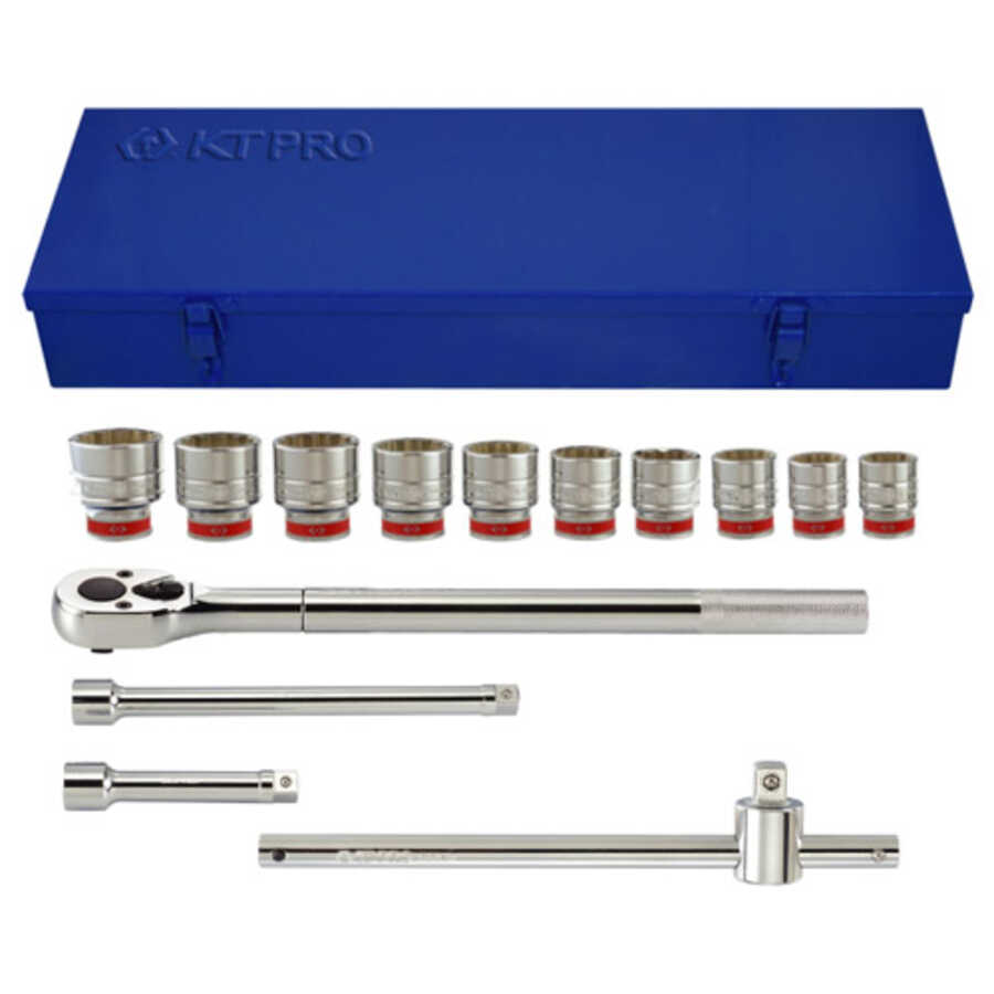 1" Drive 14 Piece Socket Set SAE 12 Point