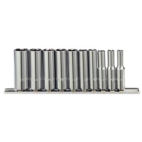 1/4" Drive 10 Piece Socket Set Metric 6 Point