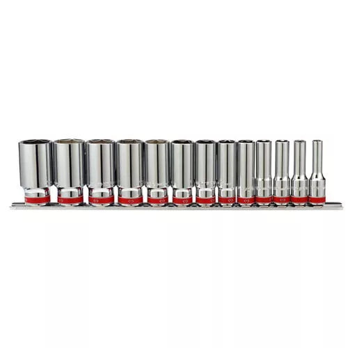 3/8" Drive 13 Piece Deep Socket Set Fractional SAE 6 Point