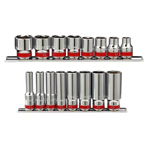 3/8" Drive 16 Piece Socket Set Fractional SAE 6 Point