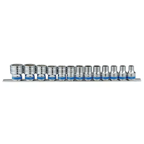 1/2" Drive 13 Piece Socket Set Metric 6 Point
