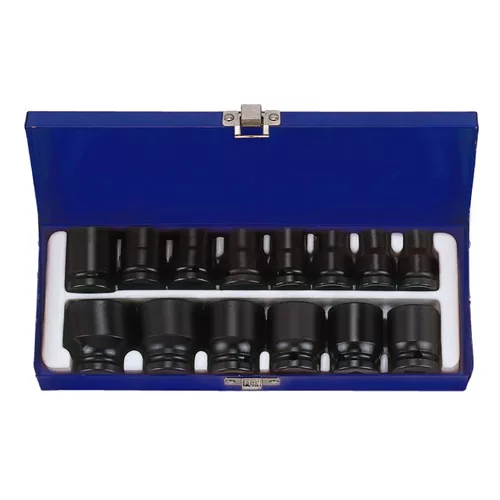 1/2" Drive 14 Piece Impact Socket Set SAE 6 Point