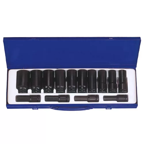 1/2" Drive 14 Piece Deep Impact Socket Set SAE 6 Point