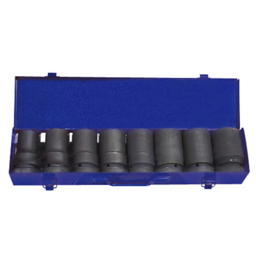 1" Drive Impact Socket 6 Point Metric Set 8 Piece