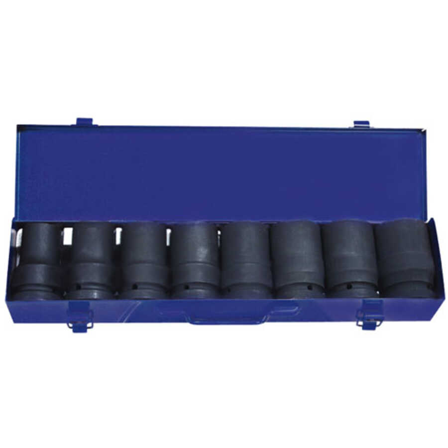 1" Drive Impact Socket 6 Point Metric Set 8 Piece