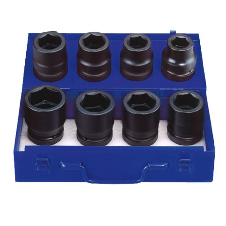 1" Drive Impact Socket 6 Point Metric Set 8 Piece