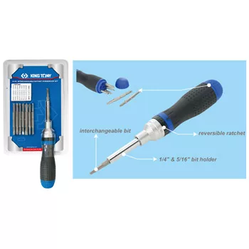 10 Piece Interchangeable Ratcheting Screwdriver Set