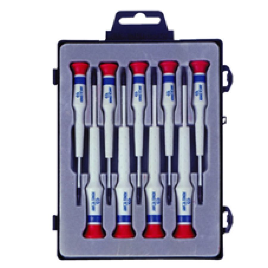 9 Piece Slotted Head Precision Screwdriver Set