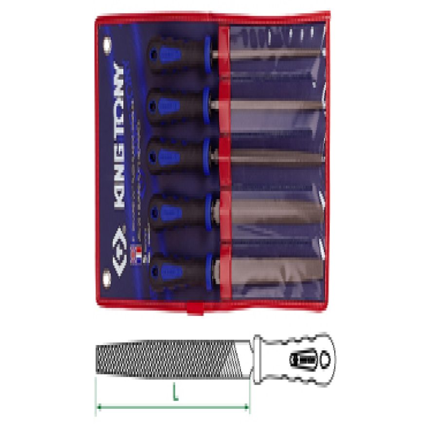 8" Second Cut 5 Piece File w/ Handle