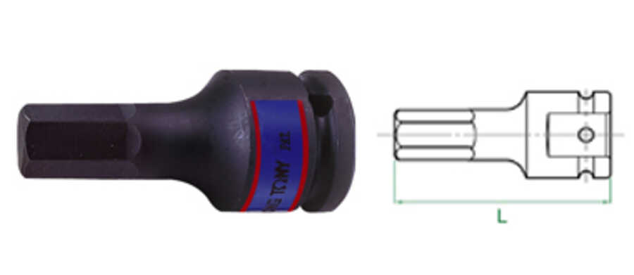 3/4" Driver Impact 19mm Hex Bit Socket Metric