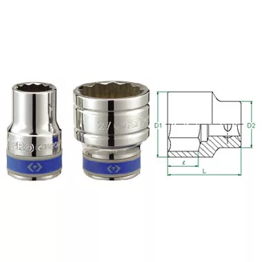 3/4" Drive 70mm Metric Socket 12 Point