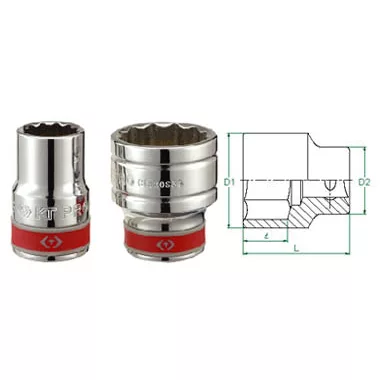 1" Drive Socket 2-1/4" SAE 12 Point