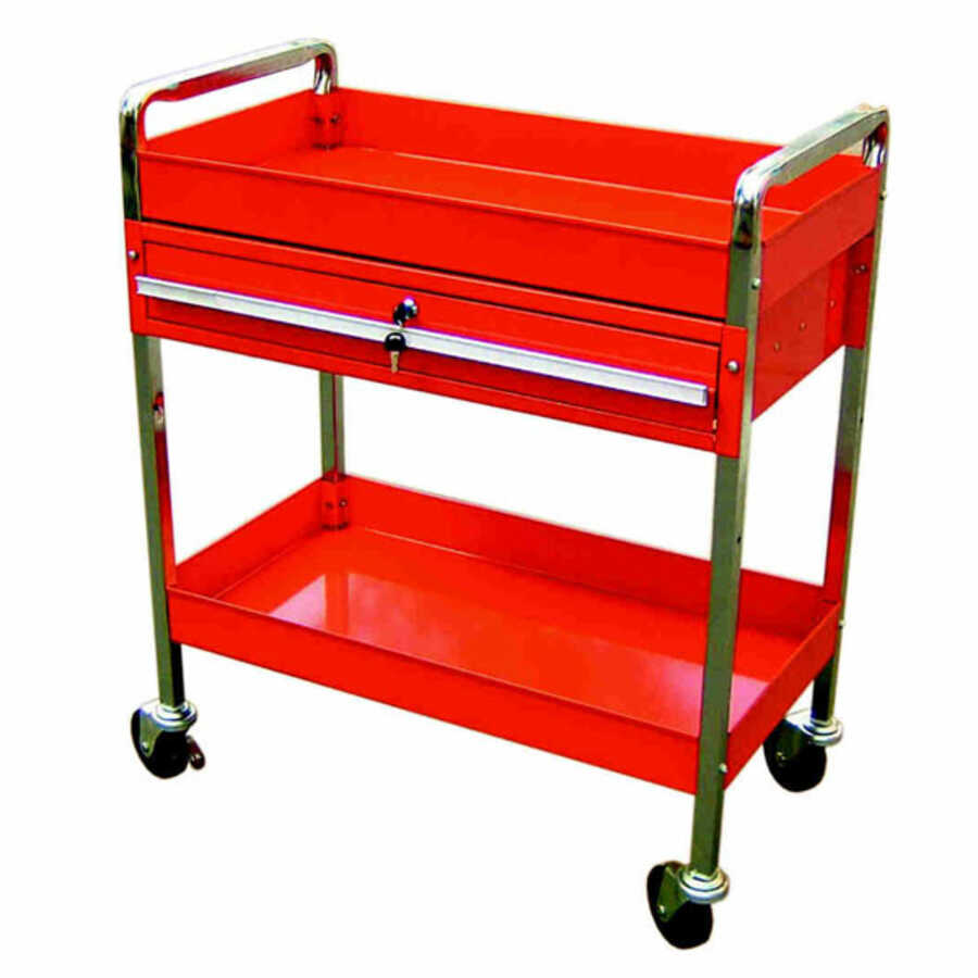 Service Cart w Locking Drawer Tubular Frame