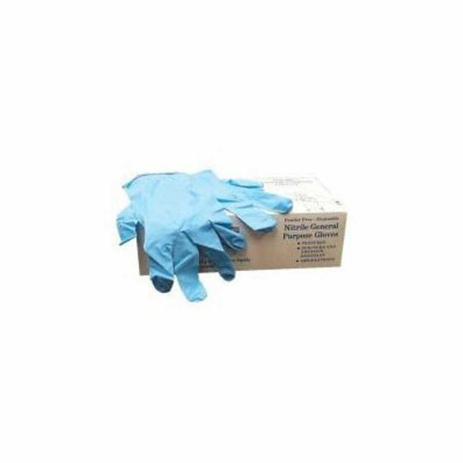 Large Powder Free Disposable Nitro Blue Gloves (100/BX)