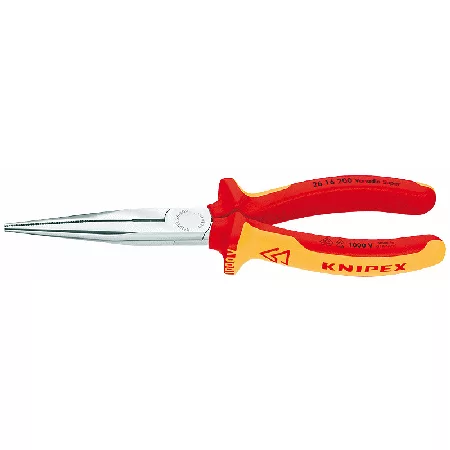 8" Snipe Nose Side Cutting Pliers, Chrome, Comfort Grip