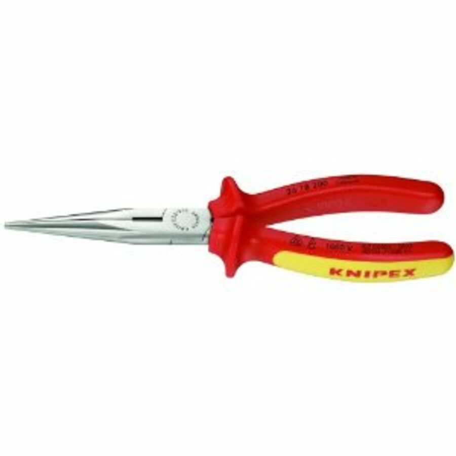 8" Long Nose Pliers with Cutter - 1,000 Volt