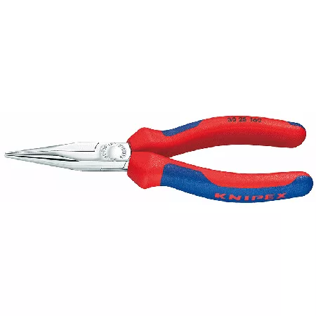 7-1/2" Half-Round Long Nose Pliers, Serrated Comfort Grip