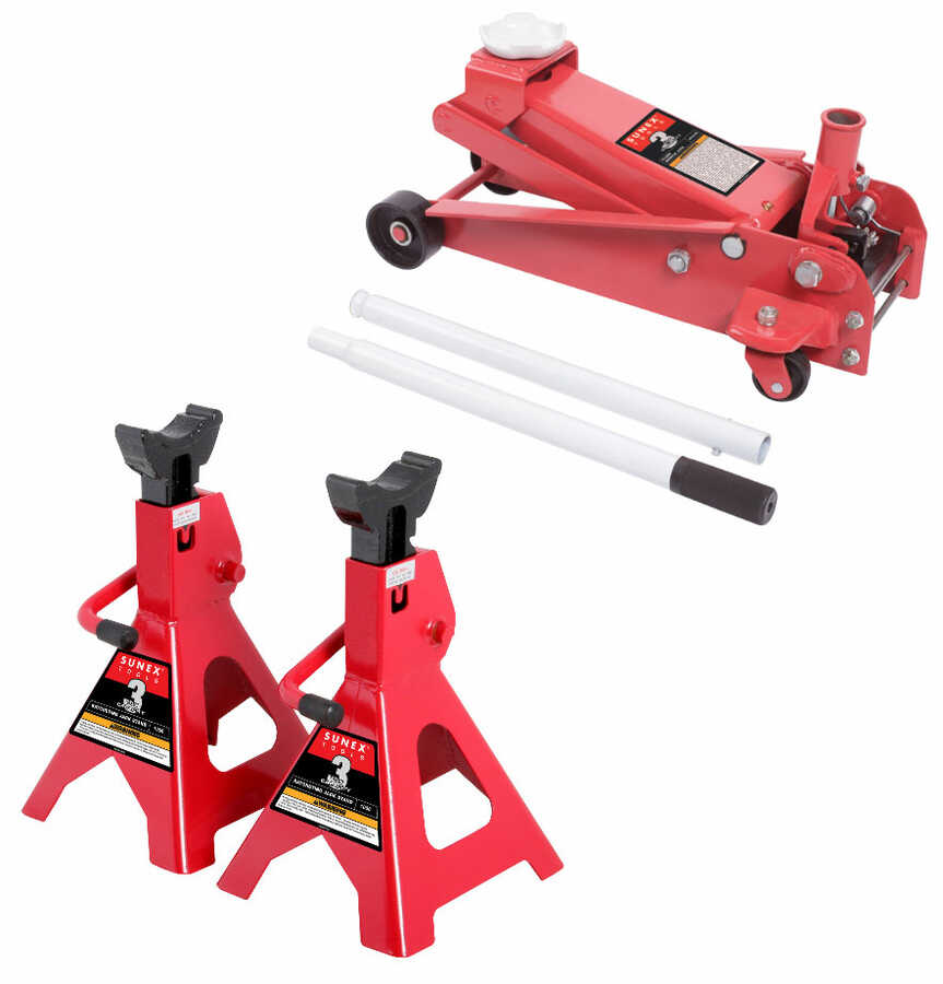 3 Ton Jack Pack - Floor Jack Plus Jack Stands