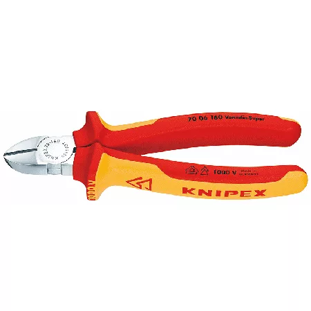 6-1/4" Diagonal Cutters, Chrome Plated, Insulated Comfort
