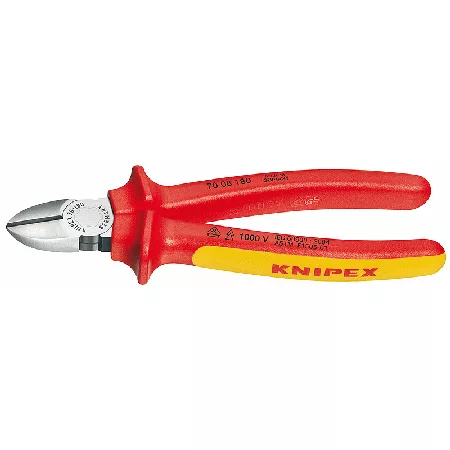 7-1/4" Diagonal Cutters, Polished, Insulated Comfort Grip