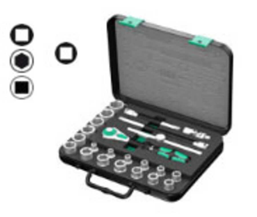 Wera Tools - 8100 SB 6 Zyklop Speed Ratchet Set, 3/8 drive, metric