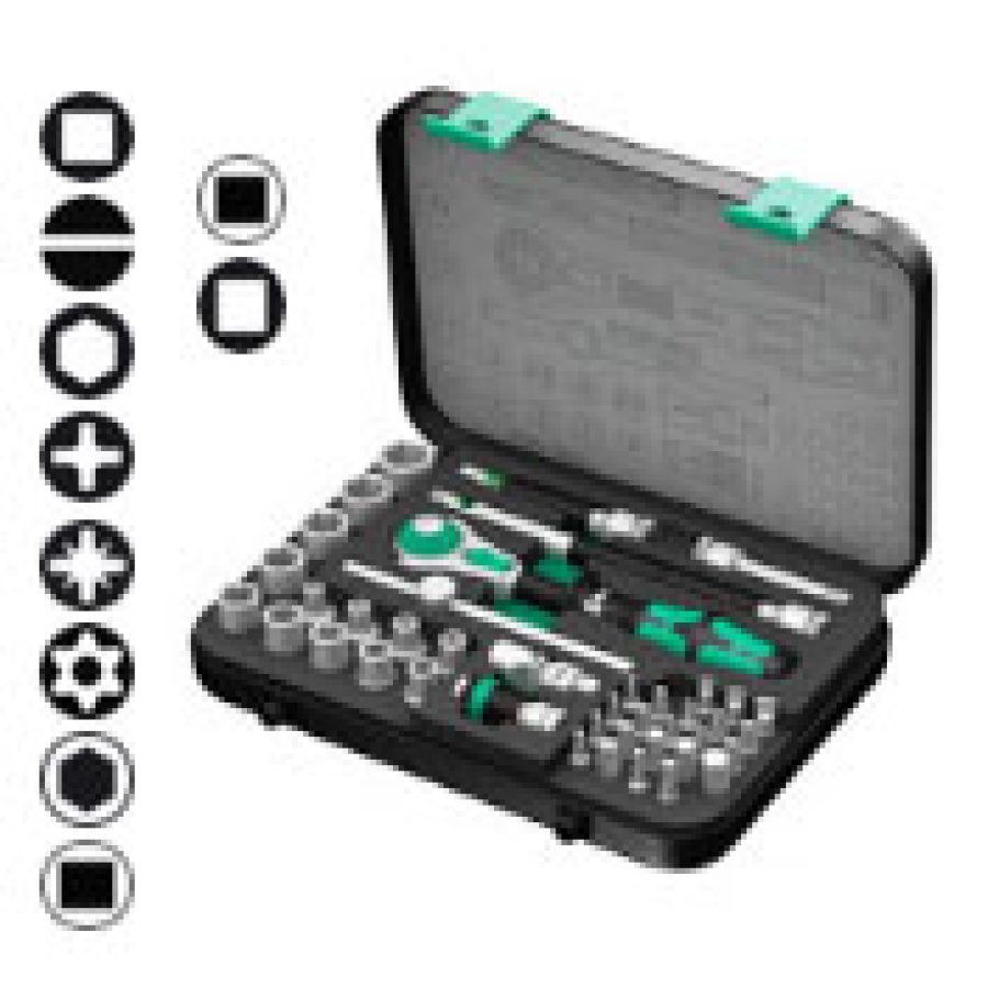 8100 SA 2 Zyklop Premium Ratchet Set, 1/4" Drive, Metric 8100 SA 2 Zyklop Premium Ratchet Set, 1/4" Drive, Metric