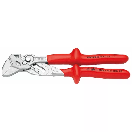 10" Pliers Wrench, Insulated Grips, Nickel-Plated