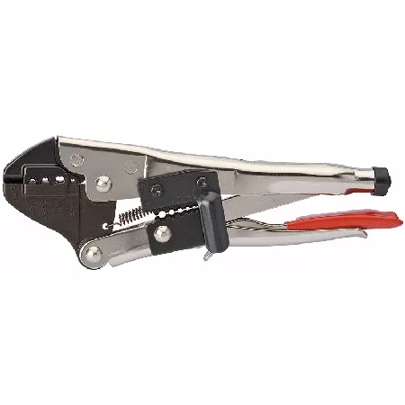 8-1/2" Crimp Grip Pliers, Head Burnished, Handle Nickel Plated
