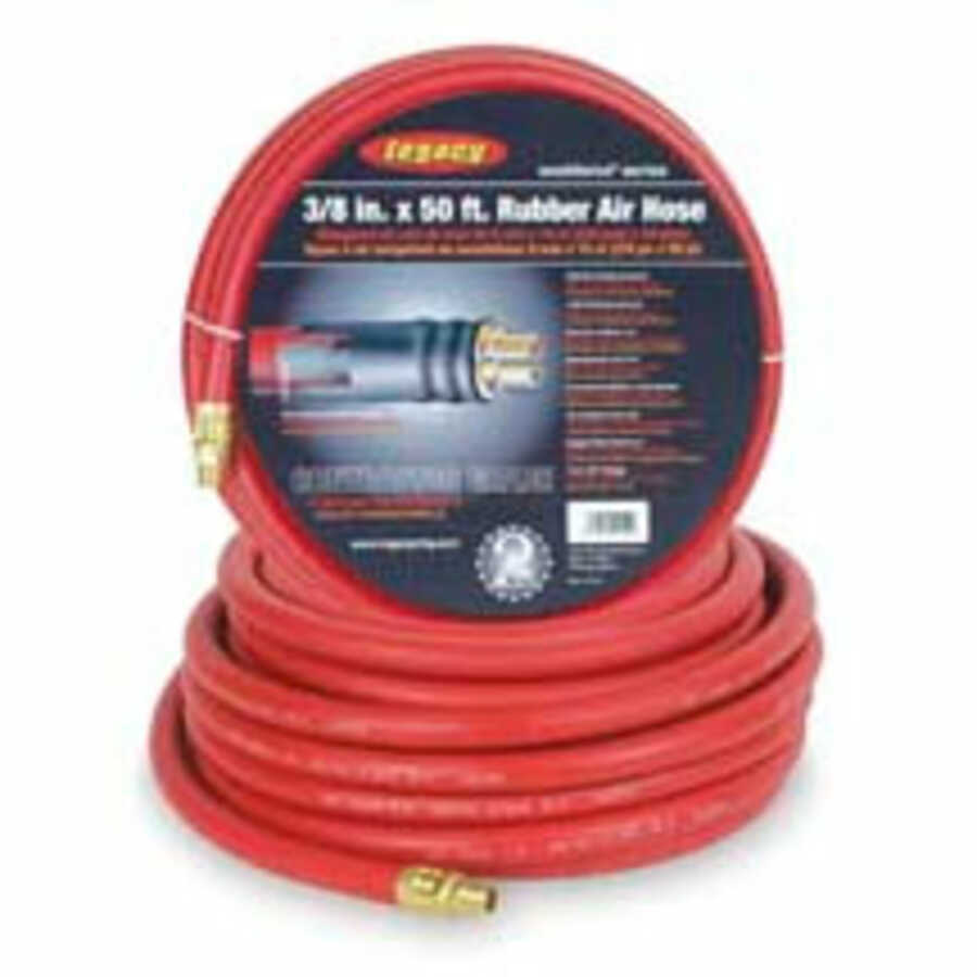 Workforce Series Rubber Air Hose 1/4 Inch MNPT Ends, Bend Restri