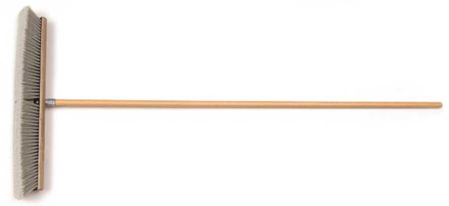 18" Push Broom Head with Metal Tip, 60" Lacquered Handle