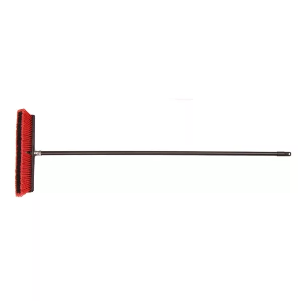 24" Push Broom Head, 60" Coated Metal Handle with Swivel Hang Up