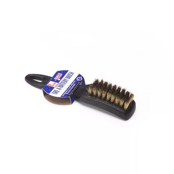 7.5" Tan Brass Tire Brush