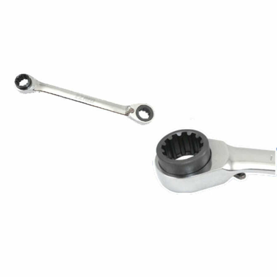 Metric Deep Reach Ratcheting Spline Wrench 17mm x 19mm