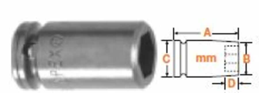 1/4" Square Drive Socket For Metric Sheet Metal Screws