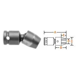 (image for) 1/2" Square Drive Universal Swivel Wrench, SAE 9/16" Hex Opening