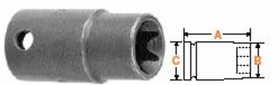 1/2" Square Drive Torx Socket E-16 Driver Size