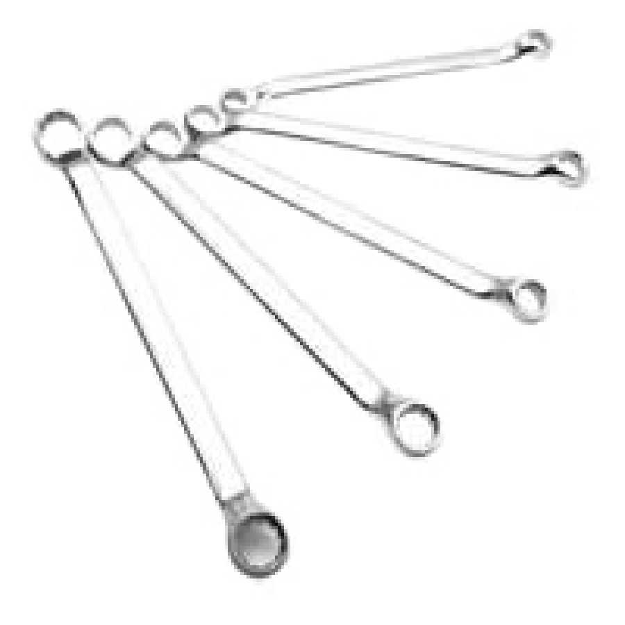 5 Piece Fully Polished SAE Double Box Wrench Set