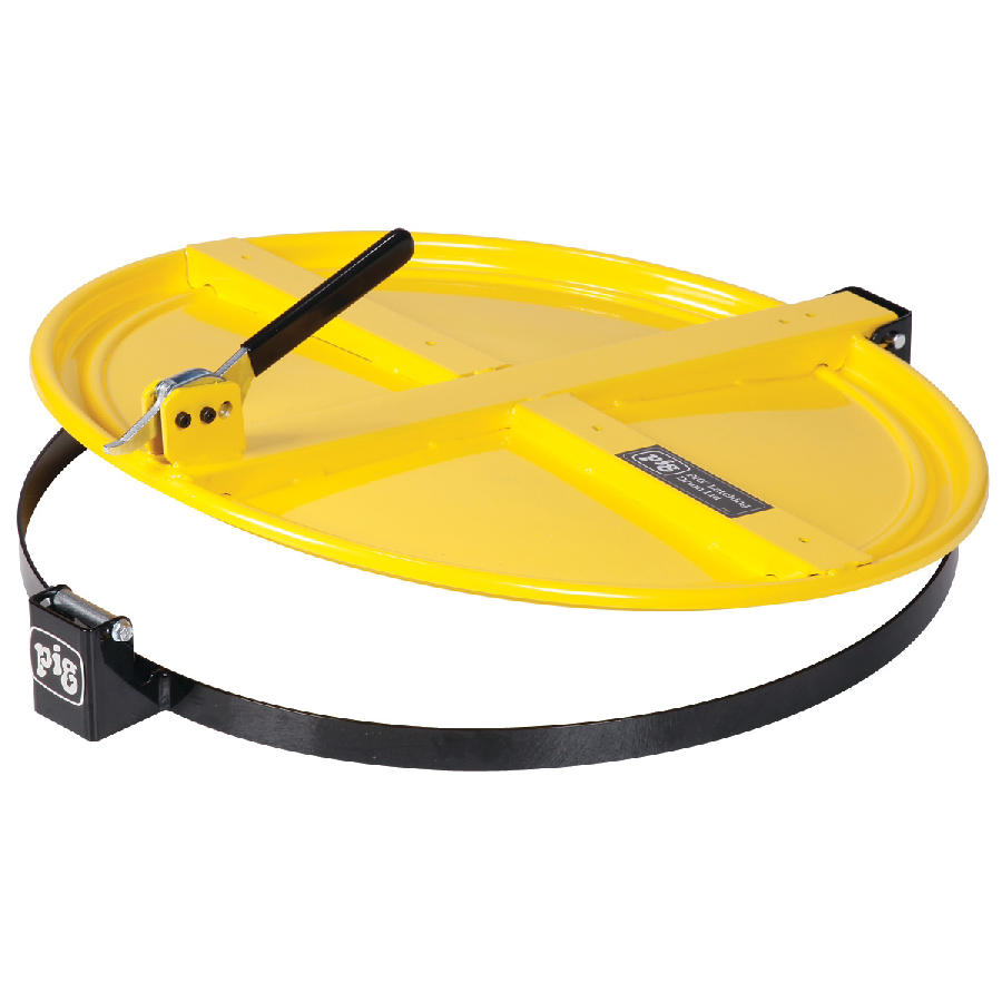 Pig Latching Drum Lid for 55 Gallon Drum - Yellow