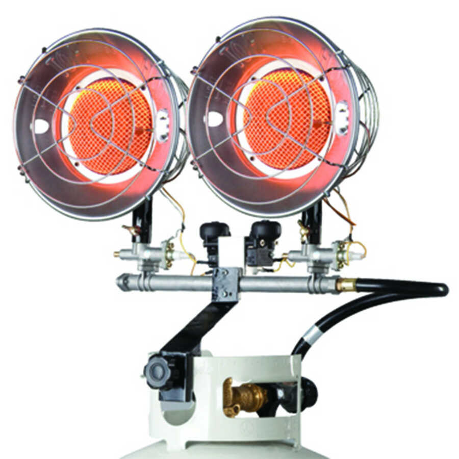 Tank Top Propane Heater, Twin Burner with Electronic Spark Ignit
