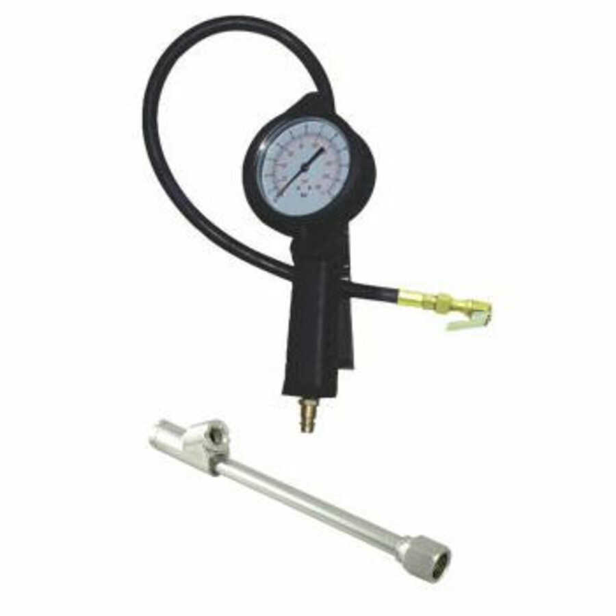 Dial Tire Inflator + 6 Inch Dual Head Chuck