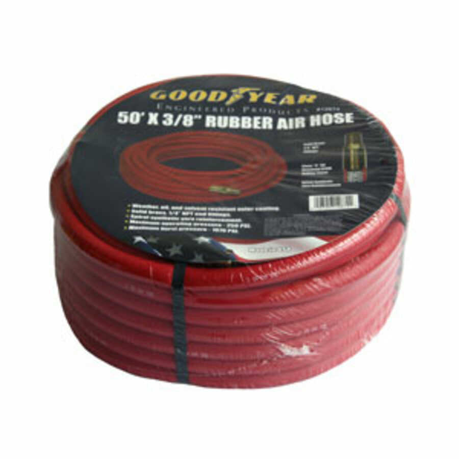 Red Rubber Air Hose 50 Ft x 3/8 Inch
