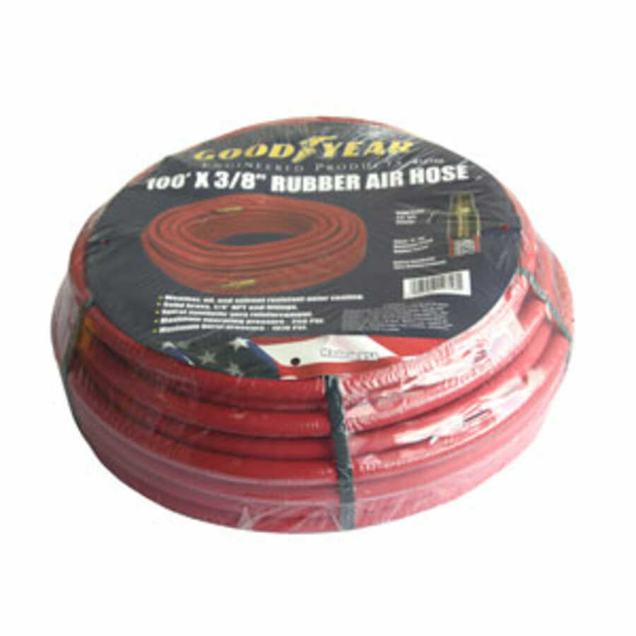 Red Rubber Air Hose 100 Ft x 3/8 Inch