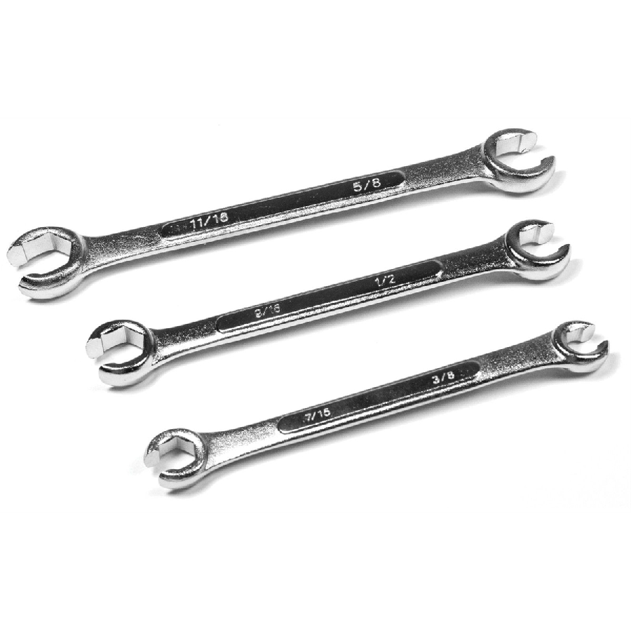 3 Pc SAE Flare Nut Wrench Set