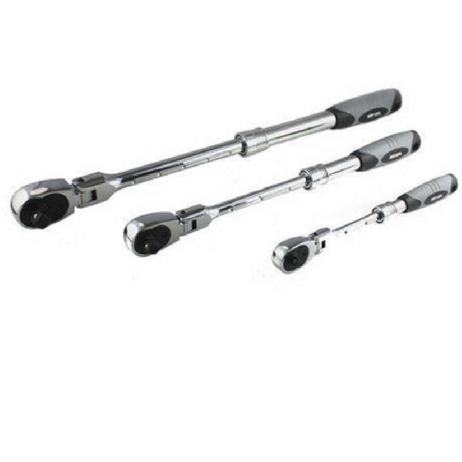 3 Piece Locking Flex Head/Extenable Ratchet set