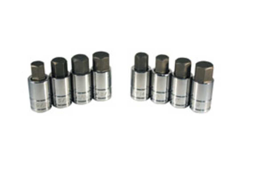 8PC SAE/MET LGHEX BIT SKT SET