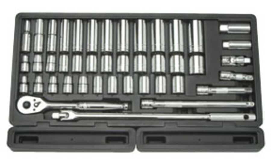 43PC 1/2" DR. SAE/MM SOCKET ST